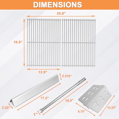 Grill Replacement for Weber Genesis Parts for Weber Genesis E330 Grill Parts 300 SER (w/ Front Control Knobs),for Weber Flavorizer Bars 62783, Grill Grate 7524 & Heat Deflector 7622, Burner Tube 62752 by PETKAO - Image 4