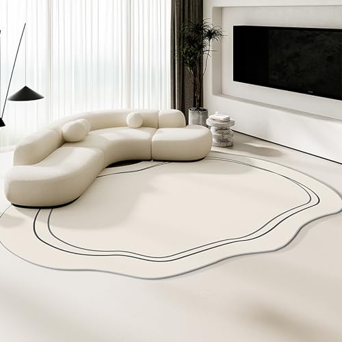 KEAOZVFE Tapis Moderne à Motifs irréguliers, de Forme irrégulière, pour Salon, Chambre à Coucher, Salle à Manger, esthétique, Art déco