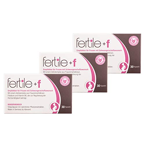håvsund fertile+f - 3 Monate - Nahrungsergänzung bei Kinderwunsch mit Folsäure, Jod, Vitamin B6, Eisen und Zink - Hergestellt in Deutschland - 90 Kapseln
