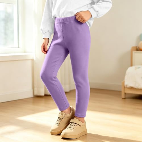 Ayolanni Girls 5t Pants Fleece Lined Tights Girls Warm Winter Leggings Thermal Kids Snow Pants Purple - image 2