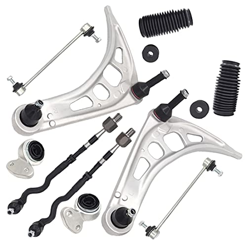 Frenzybro E46 Front Control Arm Ball Joint Bushing Tie Rod Boot Suspension Kit Compatible With BMW E46 320i 323Ci 323i 325Ci 325i 325iS 328Ci 328i 330Ci 330i Z4 1999-2008
