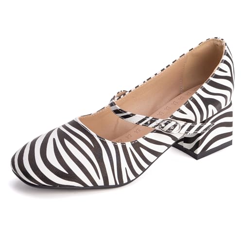 Gicoiz Block Heel Mary Jane Patent Ankle Strap Women Shoes Comfortable Square Toe Ladies Party Pumps Elegant Summer Chunky Apricot Size 13 US/49 by Gicoiz