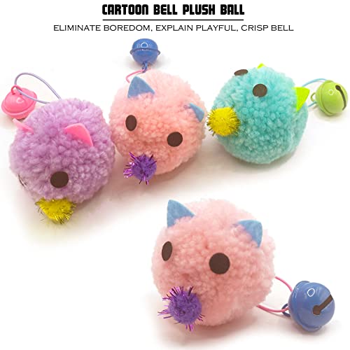 Aptmapt 9 Pack Cat Toy Balls With Bell, Soft Plush Balls With Bell, Cat Scratch & Chew Cat Fuzzy Ball Toy, Cat Chew Toys For Cats Round Ball Cat Toys, Interactive Cat Toys For Indoor Cats And Kittens #TOP2