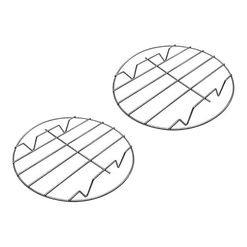 2Pcs 8 Inch Air Fryer Rack Cooking Steaming Cooling Multi-Purpose 304 Stainless Steel Round Rack Cross Wire W Stand Cookware Fit For Air Fryer Pressure Cooker Canning (8-Inch) #TOP29