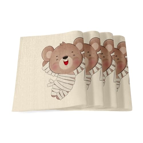 Sets de table en lin lavables pour protéger le mobilier avec un décor Halloween - 2