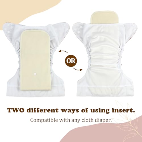 Image of Mama Koala 3-Layer Hemp Cotton Baby Cloth Diaper Inserts, Adjustable and Reusable for Any Baby Cloth Diapers(6 Pack)