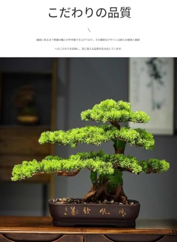 Acnivko 人工盆栽 松 大型 屋内装飾 フェイクグリーン 鉢植え デスクトップ 禅ガーデン ナチュラル ホーム・オフィス装飾に最適 (スタイル 9) [4]