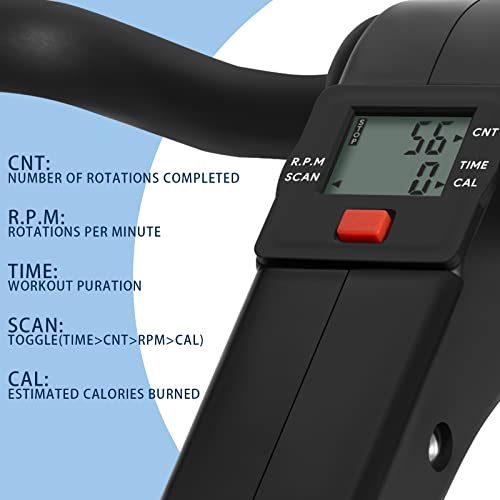 Uten Folding Pedal Exerciser, Under Desk Bike Pedal Exerciser, Mini Under Desk Exercise Bike Foot Hand Cycle Portable, Arm and Leg Exercise Peddler Machine with LCD Monitor