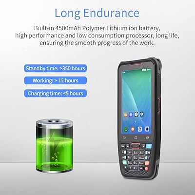 BISOFICE Handheld POS Android 10.0 PDA Terminal 1D/2D/QR Barcode Scanner Support 2/3/4G WiFi BT Communication with 4.0 Inch Touchscreen for Supermarket Restaurant Warehouse Retail Inventory Logistics