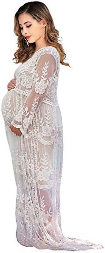 Lace Floral Maternity Gown ...