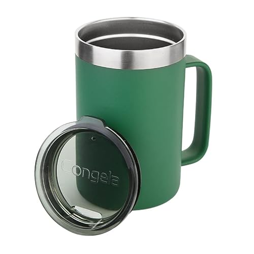Congela Gifts For Dad Fathers Day 22Oz Green Stainless Steel Insulated Coffee Mug With Handle, Large Size, Vacuum Tea Cup With Tritan Lid For Hot And Cold Drinks, (Forest, 22Oz) #TOP8