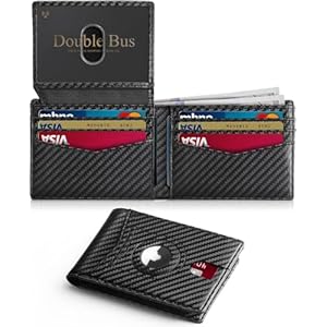 Wallet for Men Slim RFID Blocking Bifold Carbon Fiber,Minimalist Small Compact Front Pocket Credit Card Holder,Thin Mens Leather Wallets Smart Security With 2 ID Windows 1 Cash,Birthday Gifts for Men