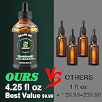 XIKEZAN Beard Oil,Beard Oil for Men,120ml/4.25 OZ Large Volume Sandalwood Natural Beard Growth Oil,Promote Beard Care Growth Mustaches Soften Strength Leave in Conditioner,Unique Gifts for Men Him Dad - Image 2