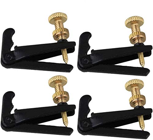 Jiayouy 15Pcs 4/4-3/4 Size Violin Fiddle Accessories Kit with 4 Tuning Pegs Tailpiece Tail Gut 4 Fine Tuners Endpin Sound Post Bridge Chin Rest Replacement Parts Ebony Wooden