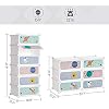 SONGMICS Kids' Shoe Rack with Doors, 6-Slot Stackable Storage Organizer, Plastic Wardrobe, Toys, Books, Clothes, 12.2 x 16.9 x 41.3 Inches, Cloud White ULPC904W01