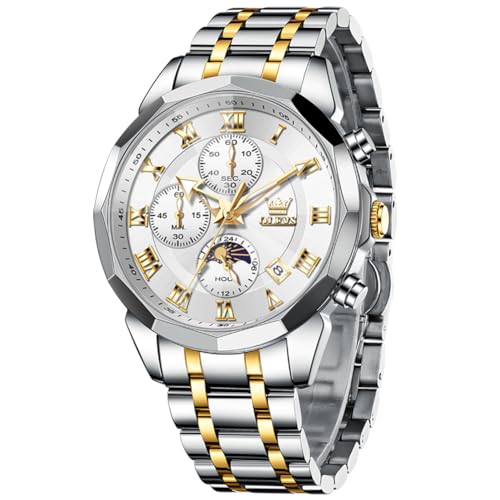 Image of OLEVS Men Watch Business Dress Diamond Luxury Watch Luminous Easy to Read Date Waterproof Stainless Steel Quartz Analog Simple Dress Watch