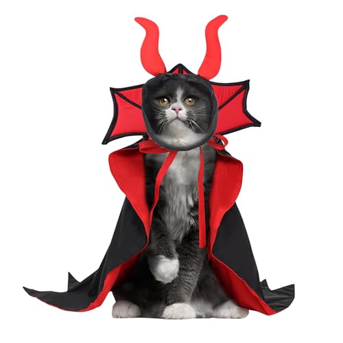 Disfraces de Halloween para mascotas, sombrero de capa de vampiro de gato, lindo atuendo festivo para actividades al aire libre, decoración de fiestas, festivales, viajes, reunión de cachorro