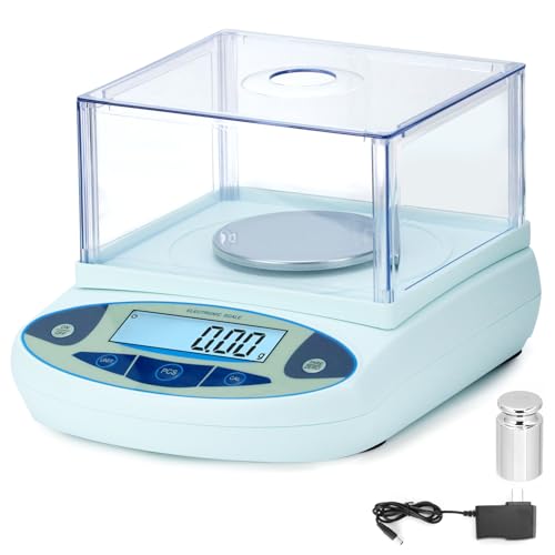QWORK Lab Analytical Balance500g x 0.001g, High Precision Lab Scale with 200g Code, Digital Laboratory Analytical Balance, Milligram Scale
