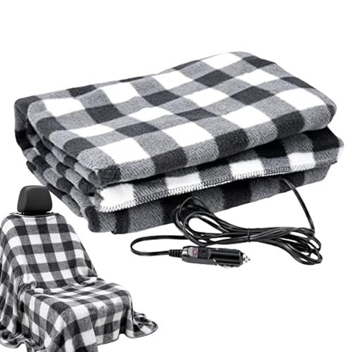 Couverture électrique pour voiture, 3 niveaux d'arrêt automatique | Couverture chauffante électrique 12 V pour véhicules | Pour les trajets en camping, les voyages, les sorties en famille, les femmes