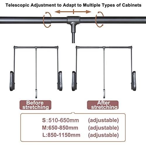Tringle à vêtements escamotable contre les placards hauts inaccessibles - 4