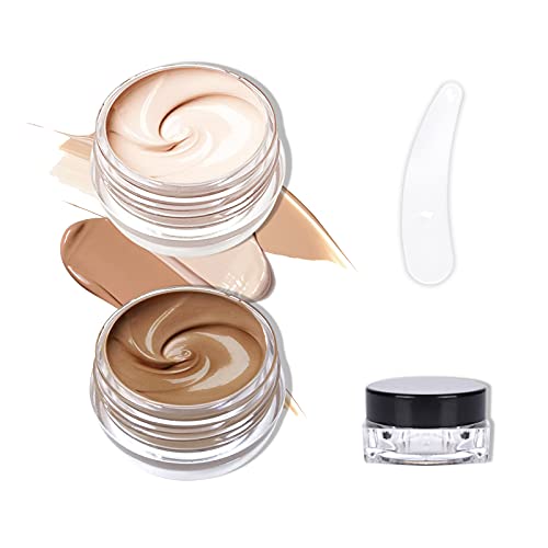 FREEORR 2 Colors Tattoo Cover Concealer Cream, Scar Concealer Tattoo Cover Makeup, Acne Concealer, Waterproof&Long Lasting, Cover for Body Face Concealer Cream Kit, with Coloring Tools