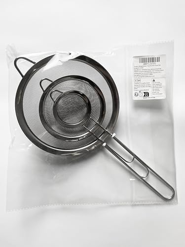 مصفاة مطبخ من هوت تايب، مصفاة شبكية دقيقة من الفولاذ المقاوم للصدأ بمقبض للطعام والنودلز والخضروات، 3 قطع، 12/10/7 سم