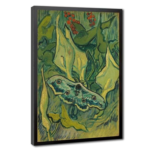 Toile Van Gogh papillon de paon cadre suspendu pour salon cosy