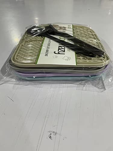 Coomazy 4-Packs Lick Mat For Dog And Cat, Slow Feeder & Non-Slip Design, Boredom And Anxiety Reducer, Suitable For Food, Treats, Yogurt, Peanut Butter And Liver Paste, Bpa-Free, Non-Toxic #TOP7