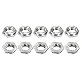 DTGN M3 x 0,5mm(D x P) Selbstklemmende Abstandsmuttern - 25er Pack - Gut für die Bauindustrie - Kohlenstoffstahl-Drucknietmutter - Silber