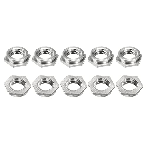 DTGN Tuercas Autoblocantes M3 x 0.5mm(D x P) - Paquete De 25 - Ideales Para La Industria De La Construcción - Tuercas De Remache De Acero Al Carbono - Plateado