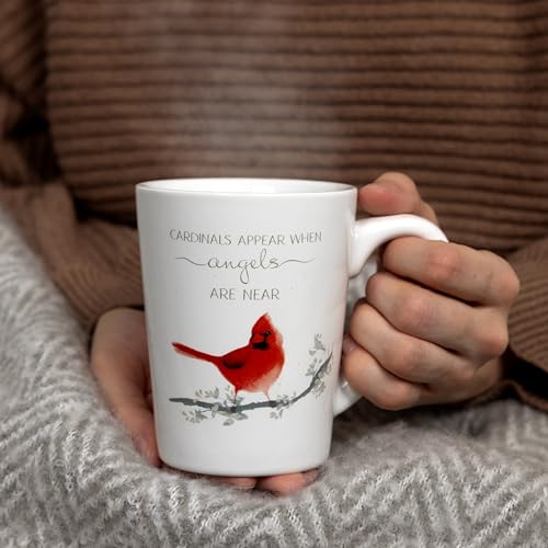Taza de cerámica blanca Pavilion 13 oz con diseño de cardenal miniatura 2