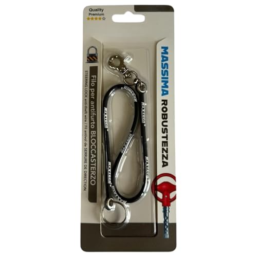 FLLAGG20 1X Laccio Block Shaft Nero Laccetto in Gomma Compatibile con Chiave Blockshaft Auto Portachiavi Lungo 38 cm in Silicone con Moschettone KeyChain Ganci per Bloccasterzo Antifurto Catena