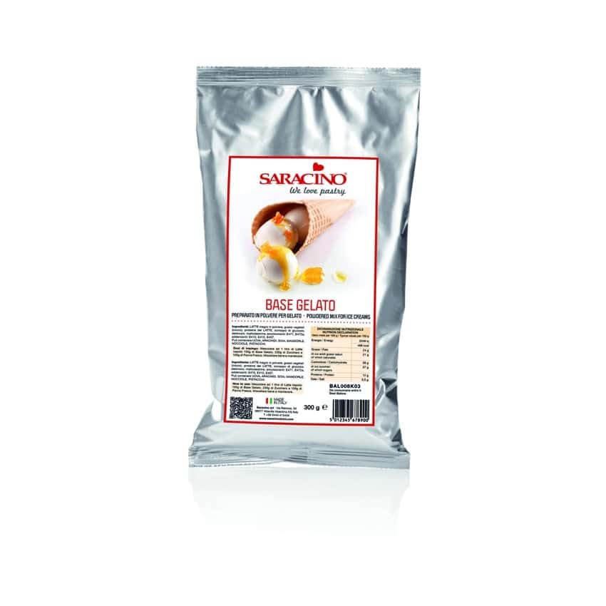 SARACINO Base para Helado We Love Pastry 300 g Preparado en Polvo para Heladera Mantecación