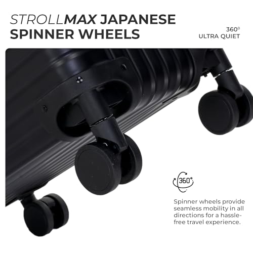 Image of Verage Luxe Aviator 18 inch 100% Aluminum Hardside Spinner Luggage with Multi-Directional Wheels and Telescoping Handle (Black)