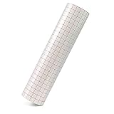 【Transparentes und klares Gitter】1.3CM transparente rote Rasterlinien machen Vinyl-Transferpapier einfach zu messen und zu schneiden, ohne Vinyl-Transferband zu verschwenden.