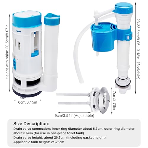 Dual Flush Valve and Flush Toilet Cistern Push Button Assembly, Iceten Adjustable Toilet Flush Valve General Toilet Cistern Fittings