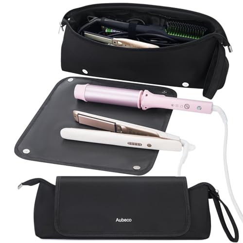 Travel Hair Tool Bag with Fireproof Mat