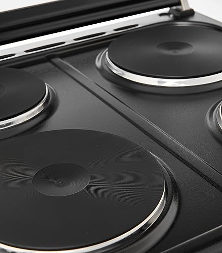 Miniatura 3 de Solthermic F5s04e3rb Cocina Electrica Negra Rustica Con Mandos Dorados Ancho 50 Cms 4 Fuegos Horno Multifuncion 60 L. Alta Gama
