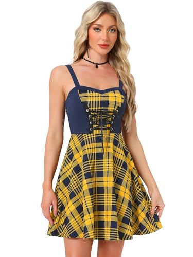 ワンピース Gold-Buttoned Plaid Knit Dress Gold-Buttoned Plaid Knit Dress