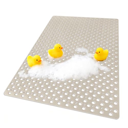 Extra Large Shower Mat, Yonala 47 x 32 Inch Non Slip Shower Mats for Inside Shower, Soft TPE Shower Floor Mat with Suction Cups and Drain Holes, Machine Washable Bathroom Shower Mat, Easy to Clean by Yonala - Used condition - US$34.29