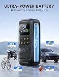 Lamicall Tire Inflator Portable Air Compressor - [5X Faster Inflation] Air Pump with Digital Pressure Gauge & LED Light, 150PSI Electric Tyre Pump for Car Motorcycle Wheel Simulator, Wheel, Mom Gift