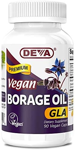 Deva Vegan Vitamins, Borage Oil 500mg, Rich Source of Omega-6 Fat...