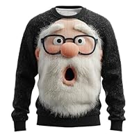 Pull De Noel Homme Femme - Sweat-Shirt En Tricot Noël Impression Moche