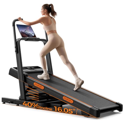 Image of UMAY 40% Incline Treadmill for Home with Handle bar 5 Level 15 inch Deck Height