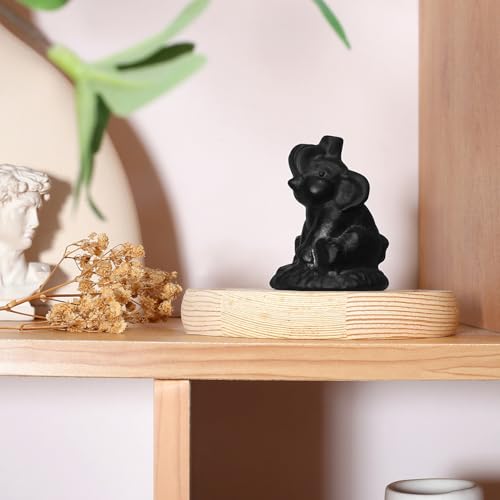 Figura Decorativa Elefante de Cristal Negro 2.2" miniatura 3