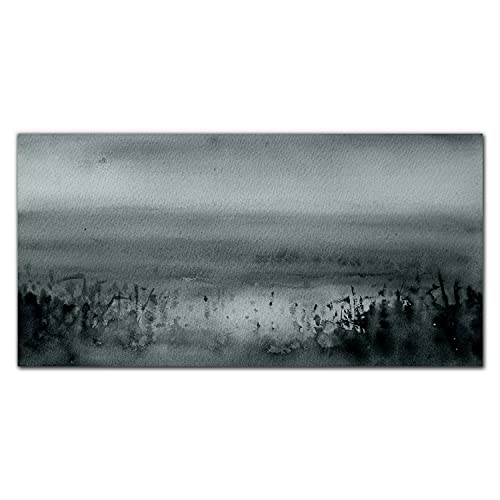 Décoration tableau en verre Coloray 100x50 cm grand format paysage abstrait gris pour salon