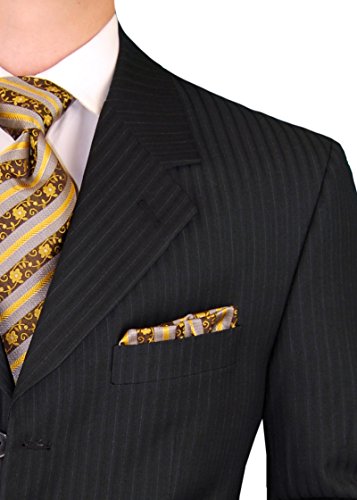 DTI GV Executive Men's Italian Wool Three Button Suits Stripe Jacket Pants Set3