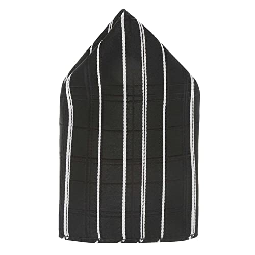 Image of LOUIS STITCH Mens Black Italian Silk Necktie Set Incl Pocket Square Chrome Tiepin American Style Formal Tie Gift Set for Men (TECPBL-#)