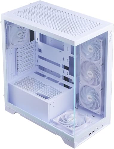 Gabinete XPG Invader X BTF caja de PC semitorre blanca con 5 ventiladores