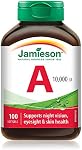 Jamieson Vitamin A 10,000 IU Softgels, Eyesight Support and Skin Health. Gluten-Free, Lactose-Free, No Artificial Colours or Flavours, 100 Count, Proudly Canadian